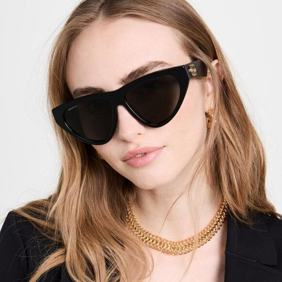 NEW Gucci GG1333S 001 Black Grey Cat Eye Women Sunglasses